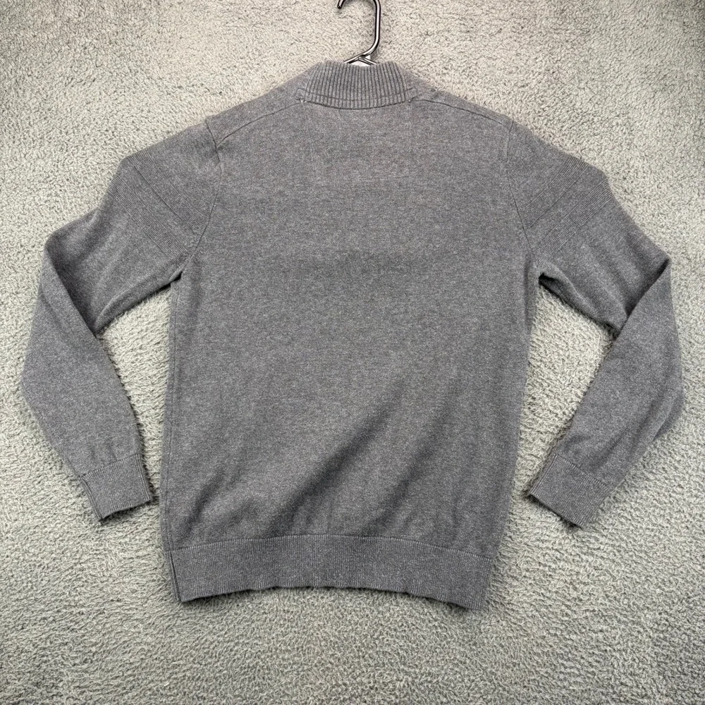 Banana Republic Mens Small Gray Cotton Henley Shawl Collar Pullover Sweater 8897